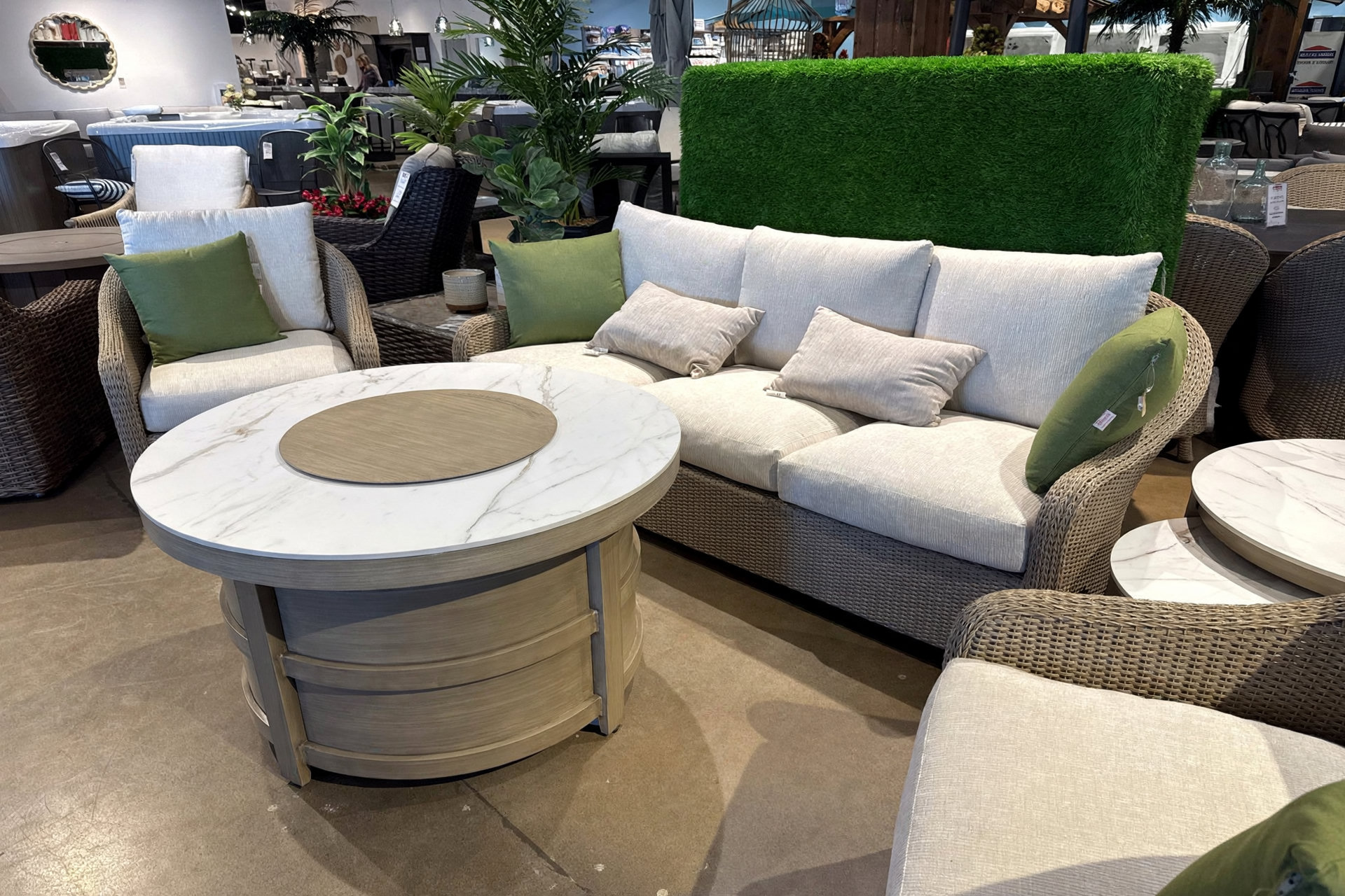 Fresno Sofa with fire table